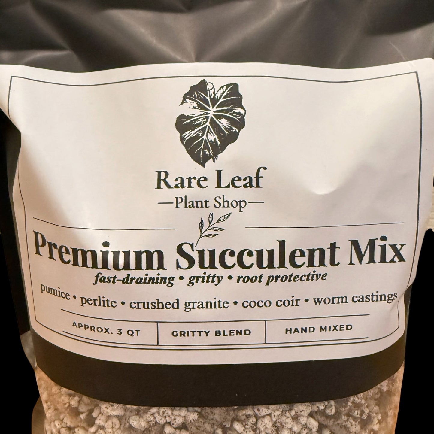 Premium Succulent Mix gritty fast-draining soil blend, 3 quart bag